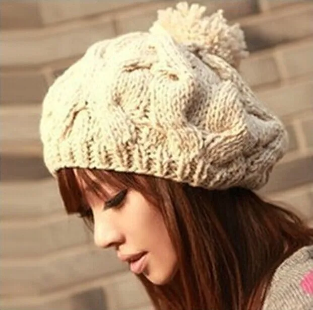 

2018 Autumn and winter knitted beret fashion warm hat cap fashion hair accessories