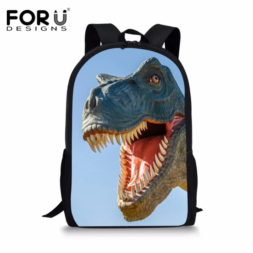 FORUDESIGNS Jurassic Dinosaur Printing Schoolbag Backpack Teenagers Girls Boys Cute School Bag Kids Children Harajuku Book Bag fnaf cute maine coon cat printing backpacks for kids cartoon school bags children teenagers boys girls schoolbag child book bag