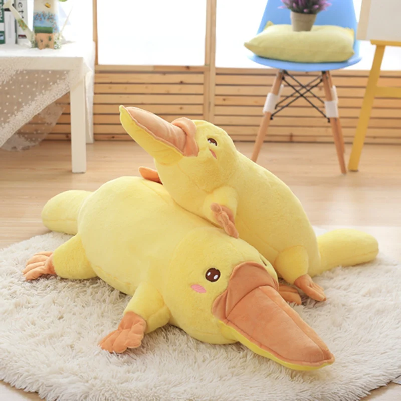 Duckbill Duckmole Platypus лежащая плюшевая игрушка Желтая Мягкая Подушка для животных