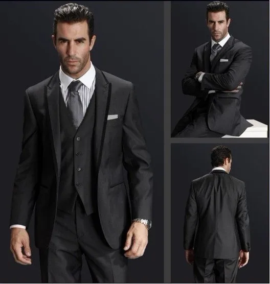 Back Vent Groom Tuxedo Charcoal Grey Groomsmen Peak Lapel Wedding Back Vent Groom Tuxedo Charcoal Grey Groomsmen Peak Lapel Wedding Dinner Suits Best Man Bridegroom Jacket Pants Tie Vest B278 In From Men S Clothing