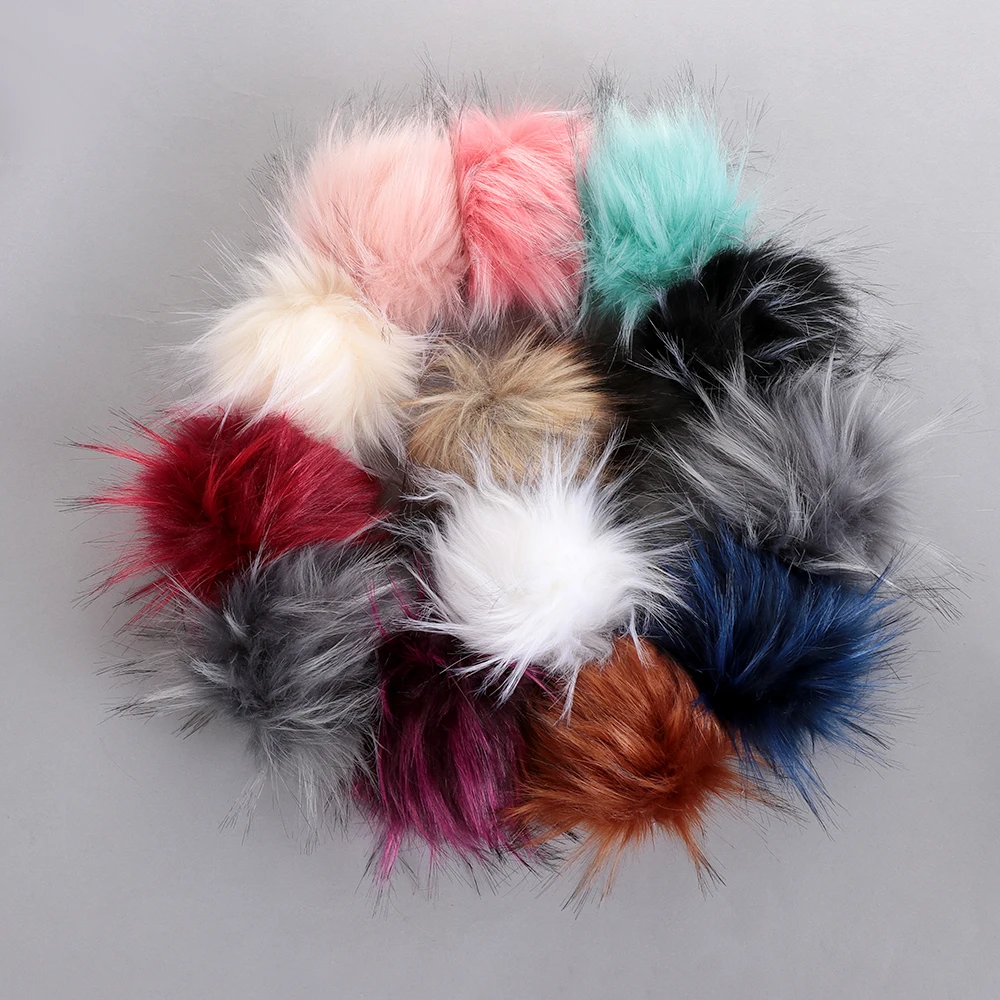 

Fashion 10cm Faux Raccoon Fake Fur Hair Ball Fluffy Pompom Hat Clothing Bag Shoes Accessory 2019NEW Gifts