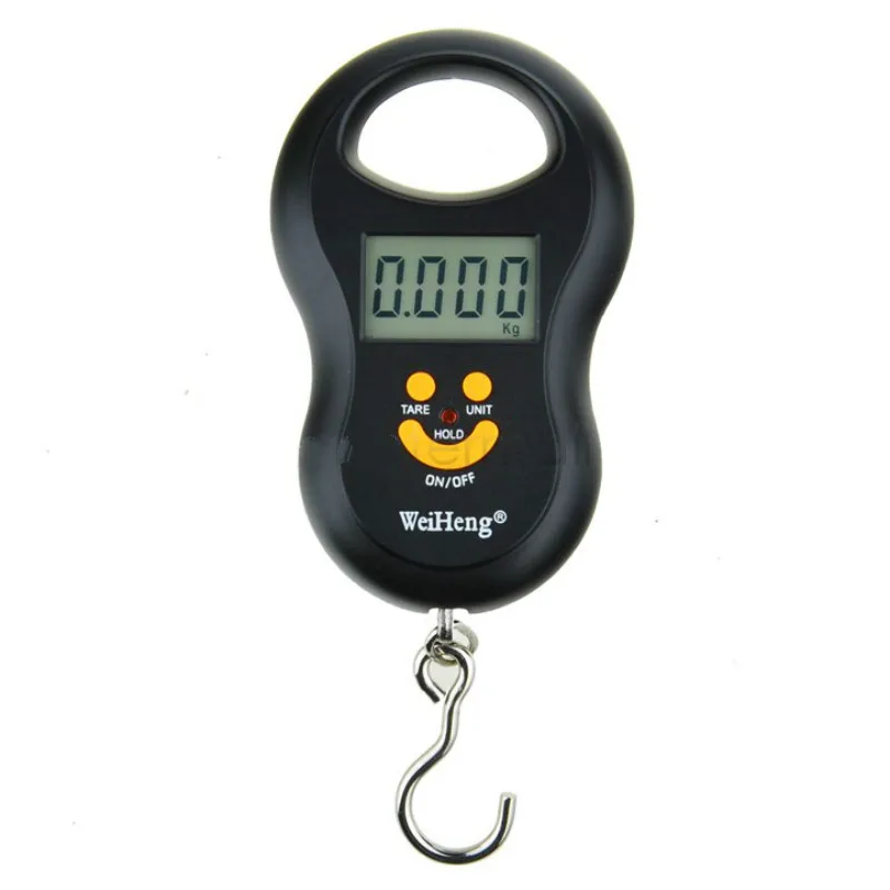 

50kg/10g Portable Kitchen Scale Pretty Smile LCD Pocket Electronic Digital Scales Hanging Luggage Weight Scale