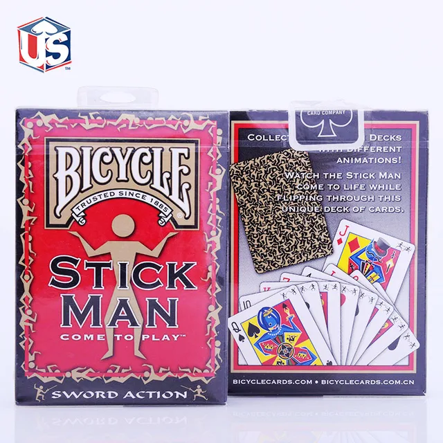 stick man deck bicycle playing cards poker size uspcc limited life size playing cards