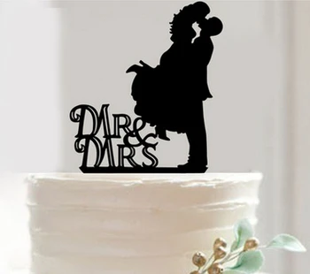 

300pcs /lots Wedding Cake card mr & mrs Decoration Unique Acrylic 3D Acrylic Cake Decoration