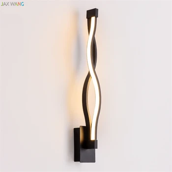 

JW_Nordic Modern LED Spiral Soft Lamp Wall Lamps Aluminum Body Lights for Bedroom Bedside Living Room Corridor Staircase Balcony