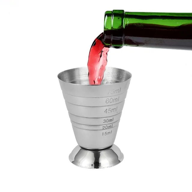 15 75ml Stainless Steel Measuring Shot Cup Jigger Bar Cocktail Drink