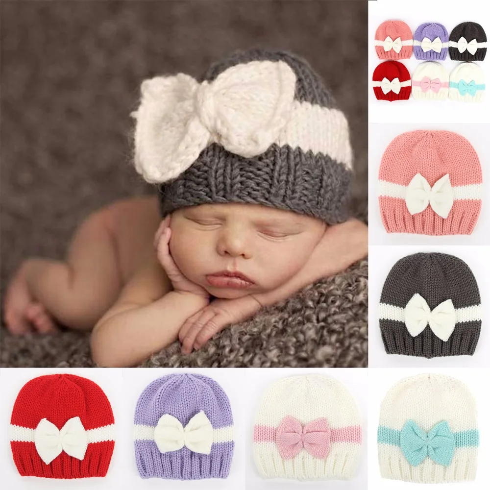 Buy Puseky 2017 New Bowknot Girls Baby Hat Crochet