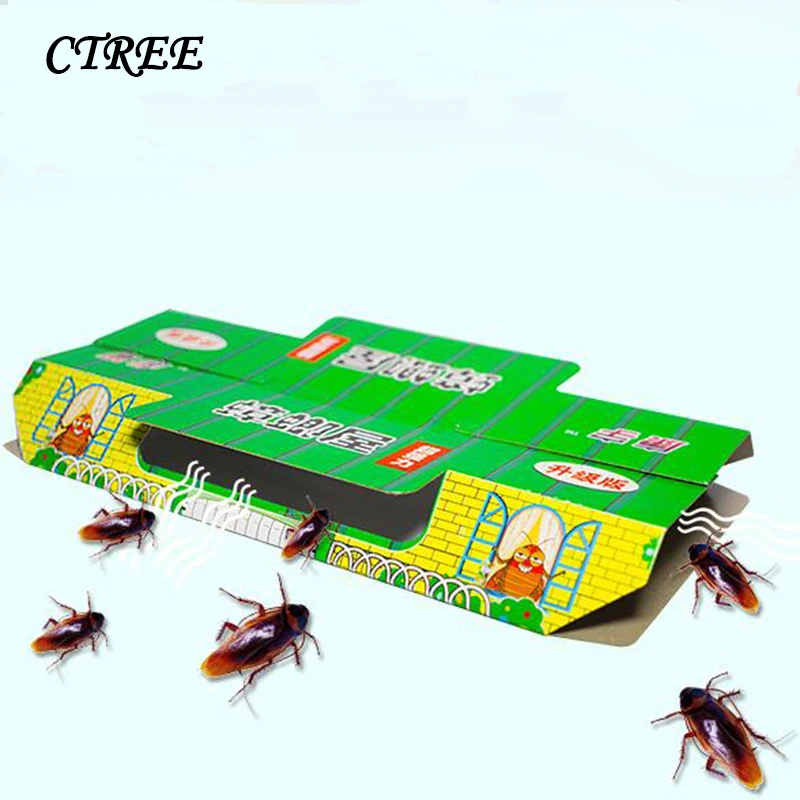 CTREE 10 قطعة صرصور فخ منزل قتل شبكة حشرات الطعم الآفات التحكم بيتل داخلي لزجة منزل غير سامة قطعة أثرية الماسك c56