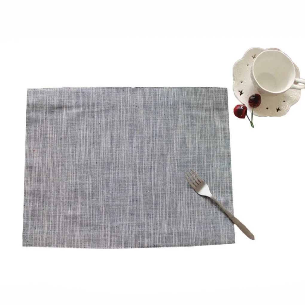 30cm*40cm Cotton Linen Table Mats Pad Heat Insulation Placemat Dining
