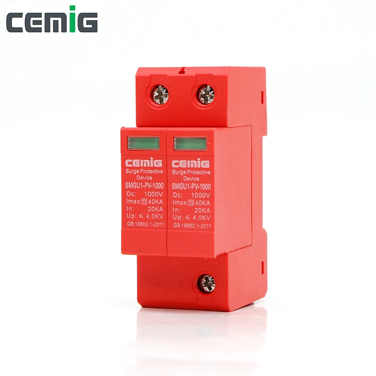 

SPD DC 2P DC1000V/800V/500V SMGU1-PV 2P 40kA Low-Voltage Arrester Lightning Protection