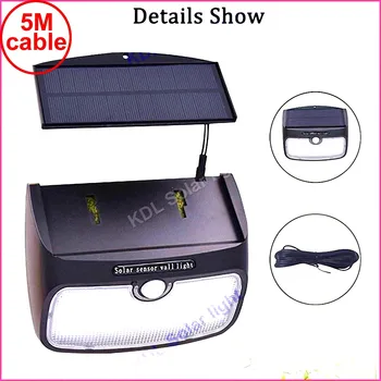 

48 leds split solar panel indoor Light PIR motion radar smart LED Solar Human Inf tor for Garden Back Door Step Stair Fen