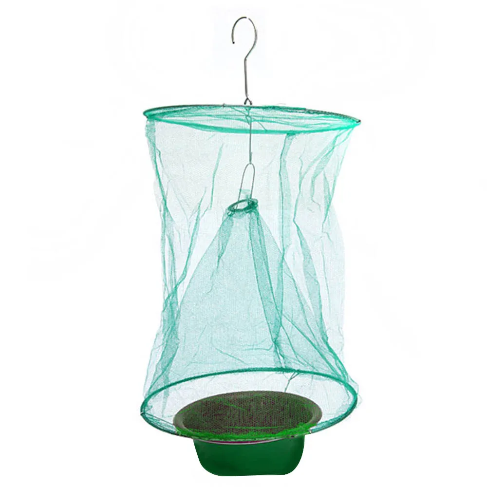 

Behogar Outdoor Gardening Hanging Bonsai Drosophila Fly Insect Box Trap Net Catcher Killer Butterfly Cage w/ Bait Storage Pot