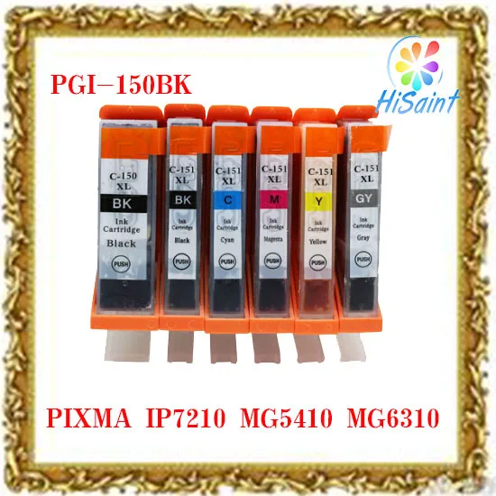 

Hisaint ComPatibility for Canon PIXMA 5PCS PGI-150 CLI-151 IP7210 MG5410 MG6310 Cartridge Cartridges