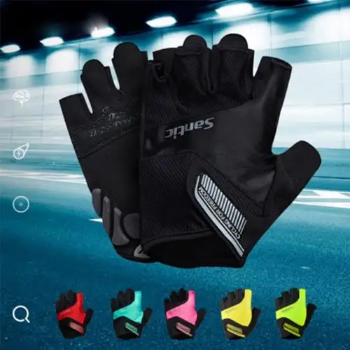 

Santic Men Women Cycling Short Gloves Unisex Summer Half Finger Cool Feeling Anti-pilling Anti-static Sun-protective WM7C09065