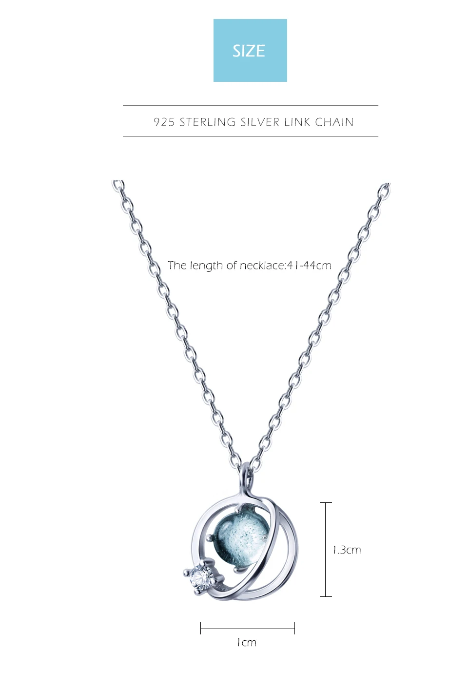 2019 New Arrivals S925 Silver Necklace Female Planet Short Clavicle Chain Romantic Christmas Present For Girlfriend  (5)