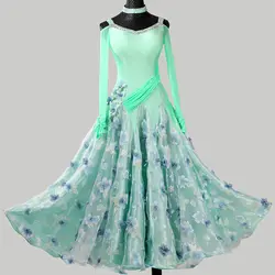 Бальное платье из гладкой ткани стандартное танцевальное платье плюс размер бальный танцевальный костюм фокстрот платье для румбы костюм