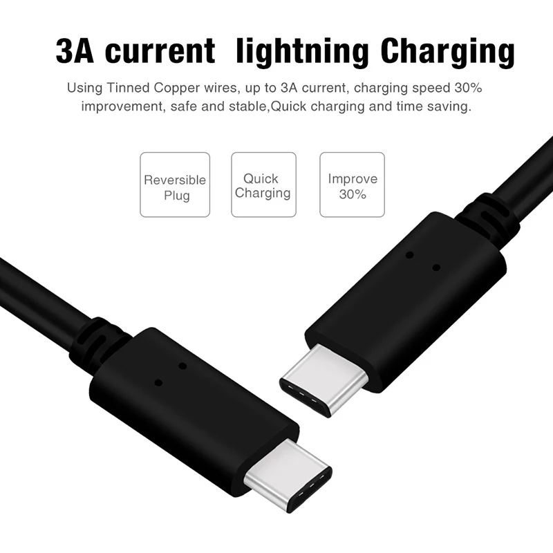 Thbelieve USB C To USB C Cable 3A Quick Charging Cables For Huawei 1M Type C Male To Male USBC Cords For Macbook Data Sync.jpg_640x640 (5)