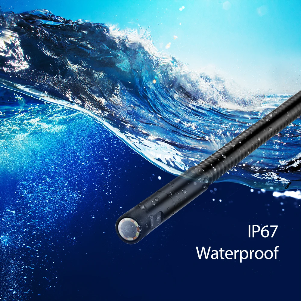  EYOYO NTS300 3M 8mm Endoscope Dual Camera Lens Flexible IP67 Waterproof Inspection Borescope Camera