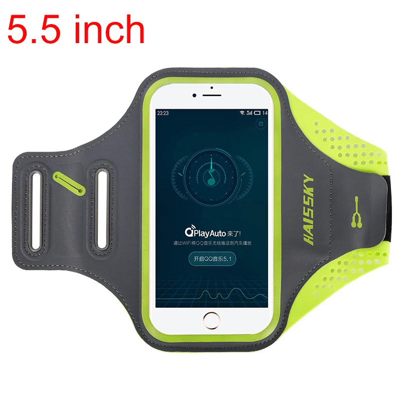 Haissky спортивный чехол для телефона на руку держатель для мобильного телефона Brassard повязка на руку для iPhone X XR XS Max 7 6 Plus спортивная сумка на руку - Цвет: Larger Size Green