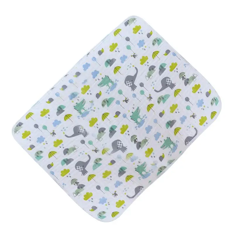 Марля детский Пеленальный матрас пеленки дышащие водонепроницаемые моющиеся марлевые детские изоляционные прокладки Детские принадлежности - Цвет: Небесно-голубой