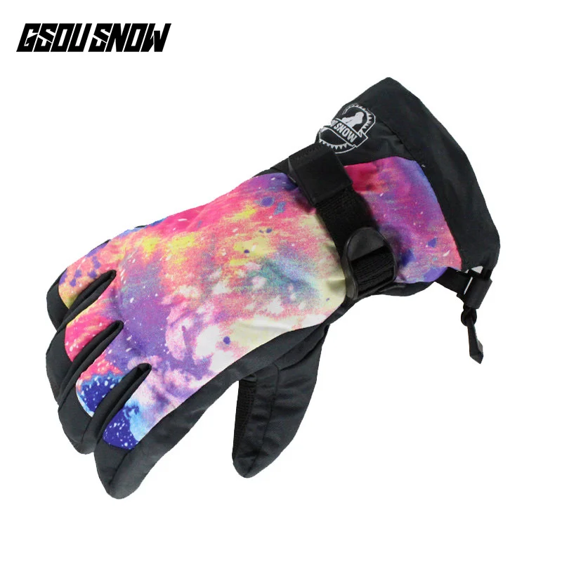 

Gsou Snow Ski Gloves Women Waterproof Winter Snow Snowboard Bright Color Motorcycle Riding Female Skiing Snowboarding Gloves