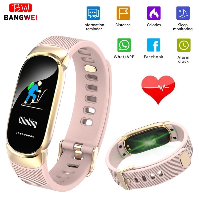 

BAMGWEI Smart Watch Activity Fitness tracker Heart rate Monitor IP67 Waterproof Men Women Spors Smart Watch For ios Android+BOX
