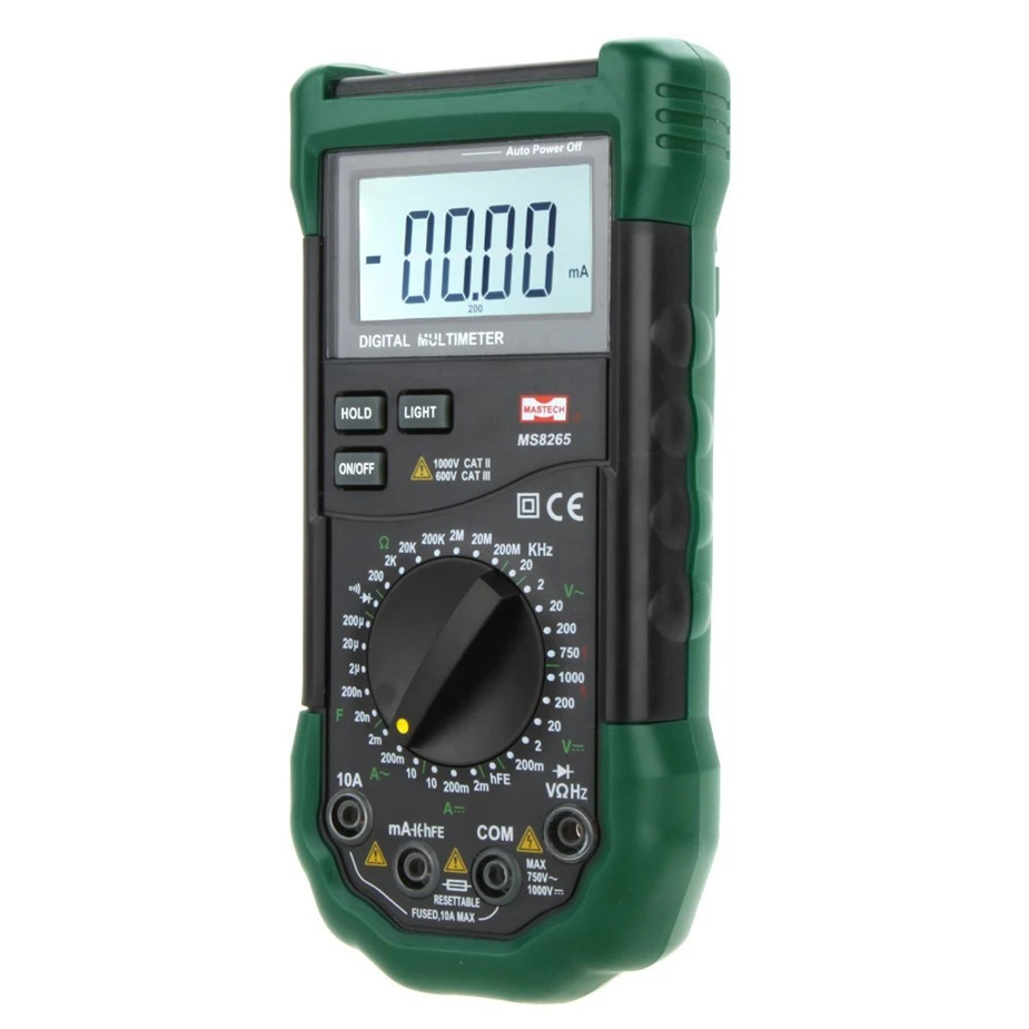 

Hot Mastech MS8265 Manual Range Digital Multimeter for AC/DC Voltage Current Test with Ohm Capacitance Frequency Measurement