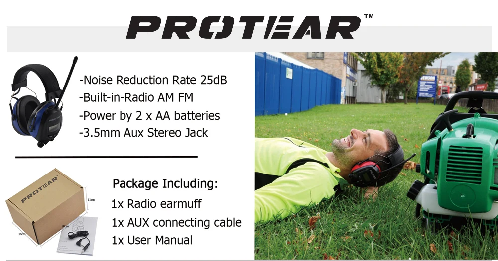 Protear NRR 25 дБ электронный слуховой протектор AM FM радио наушники для женщин электронная съемка наушники гарнитура Защита слуха
