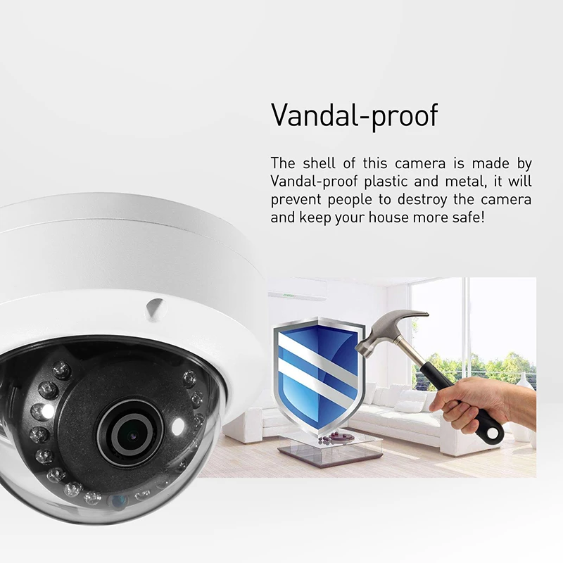 Водонепроницаемая Антивандальная IP камера POE 1080P 15 светодиодов МП ONVIF ночное