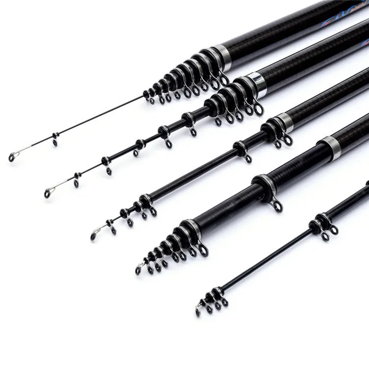 Black 2.7m - 6.3M Rock Spinning Fishing Rod 2.2-3KG Test M Power 99% Carbon Telescopic Fishing Rod Carp Rock Rod Spinning Rods -