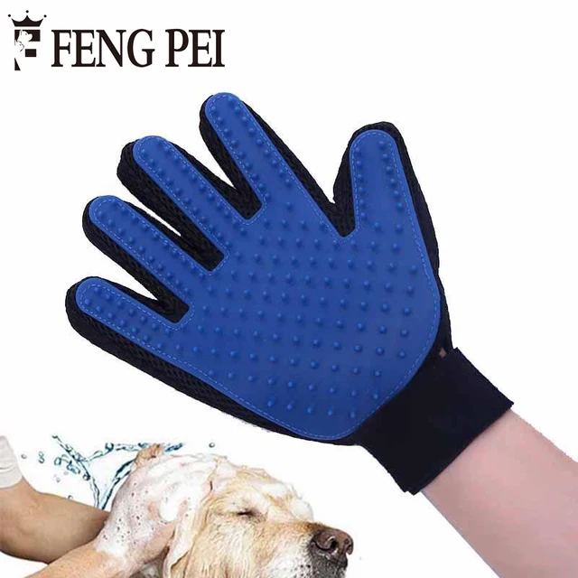 Dog Grooming Blue Glove Comb for Animals Cats Dogs Pet Hair Glove Bath