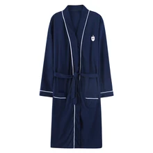 Лидер продаж осень и зима Для мужчин s халат пижамы хлопок soild халат с длинными рукавами Повседневное Для мужчин пижамный комплект плюс размеры L-XXXL