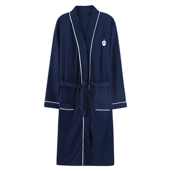 

Hot Sale Autumn And Winter Mens Robe Pyjamas 100%Cotton Soild Bathrobe Long-sleeve Casual Men Pajama Set Plus Size L-XXXL