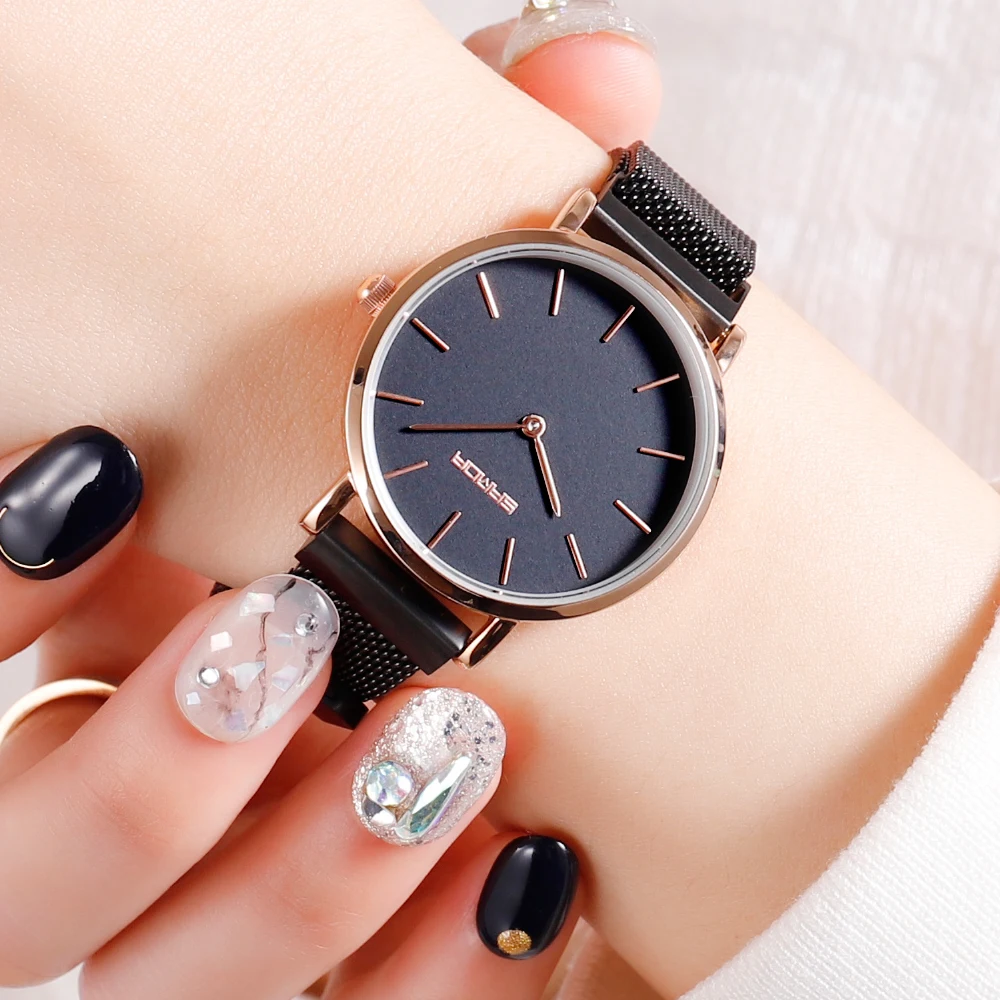 

2019 Luxury Rose Gold Watch Women Magnet Steel Bracelet Quartz Lady Wrist Watch Waterproof Dress Female Clock relogio feminino