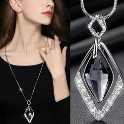 Длинные ожерелья и подвески для Для женщин Collier Femme геометрический себе ошейник макси мода Ювелирные изделия из кристаллов Bijoux 2018