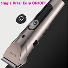 Kemei KM-1627 Профессиональный светодиодные вплетения в волосы Clipper Перезаряжаемые Электрический триммер волос Для Мужчин's Беспроводная стрижка машина Прямая поставка Поддержка