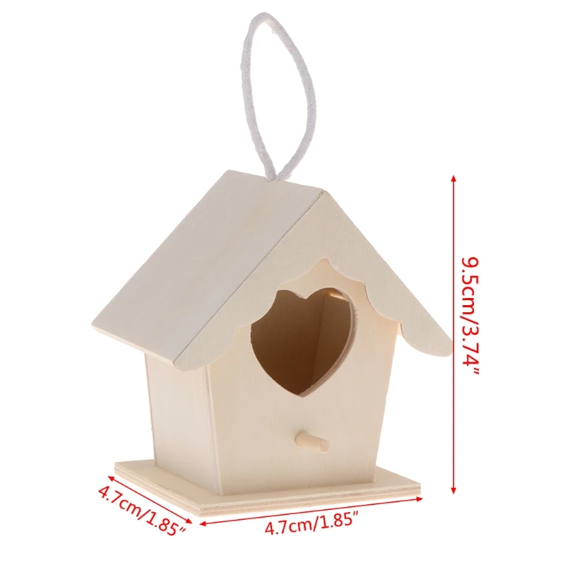 Творческий натуральный в форме сердца деревянный дом, птичье гнездо попугай настенный подвесной