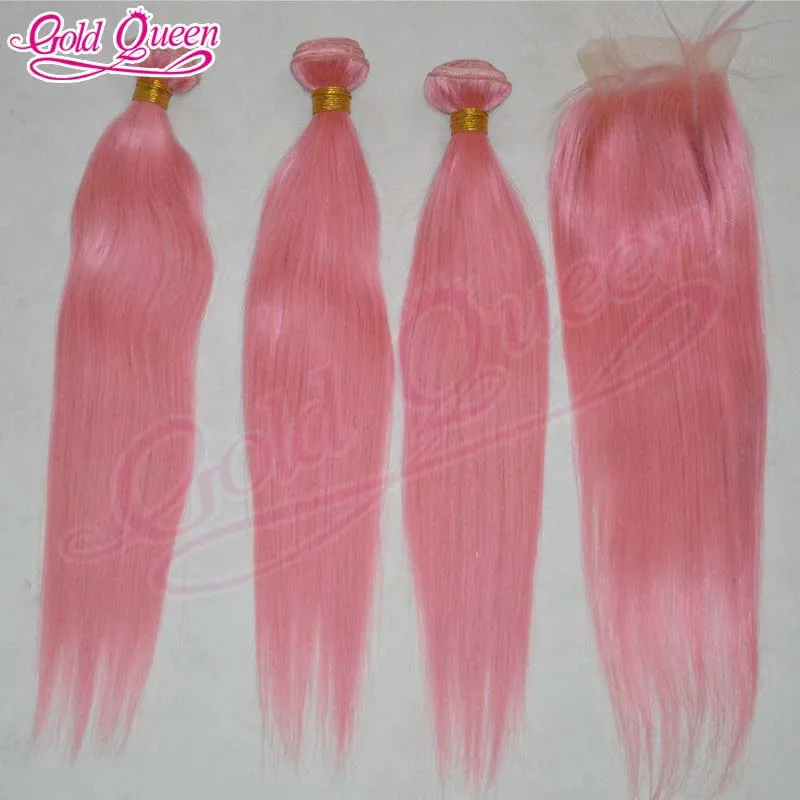 pink human hair extensions