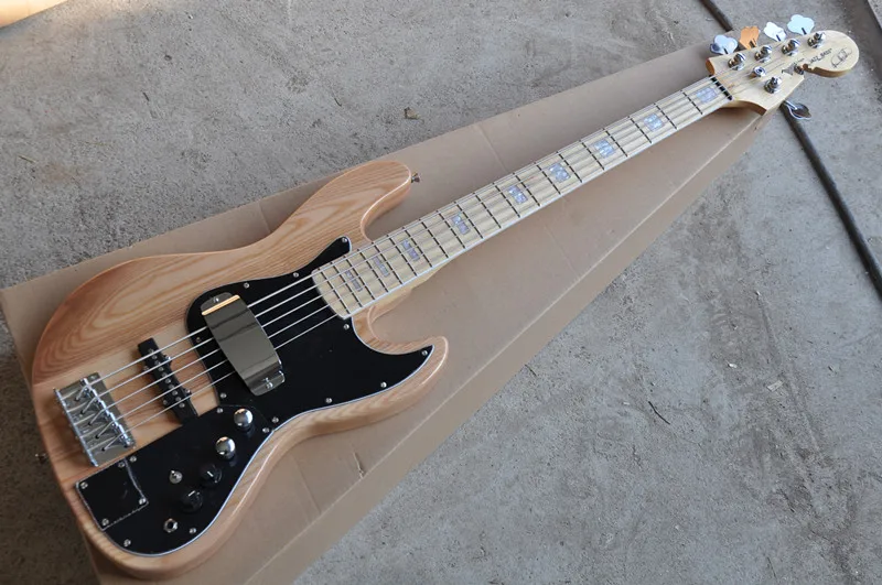 

factory production high quality FDJB-5028 original wood color 5 chord electric Jazz Bass Can be Customized， free delivery