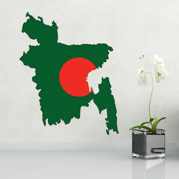 Flag map of Bangladesh wall vinyl sticker custom made home decoration