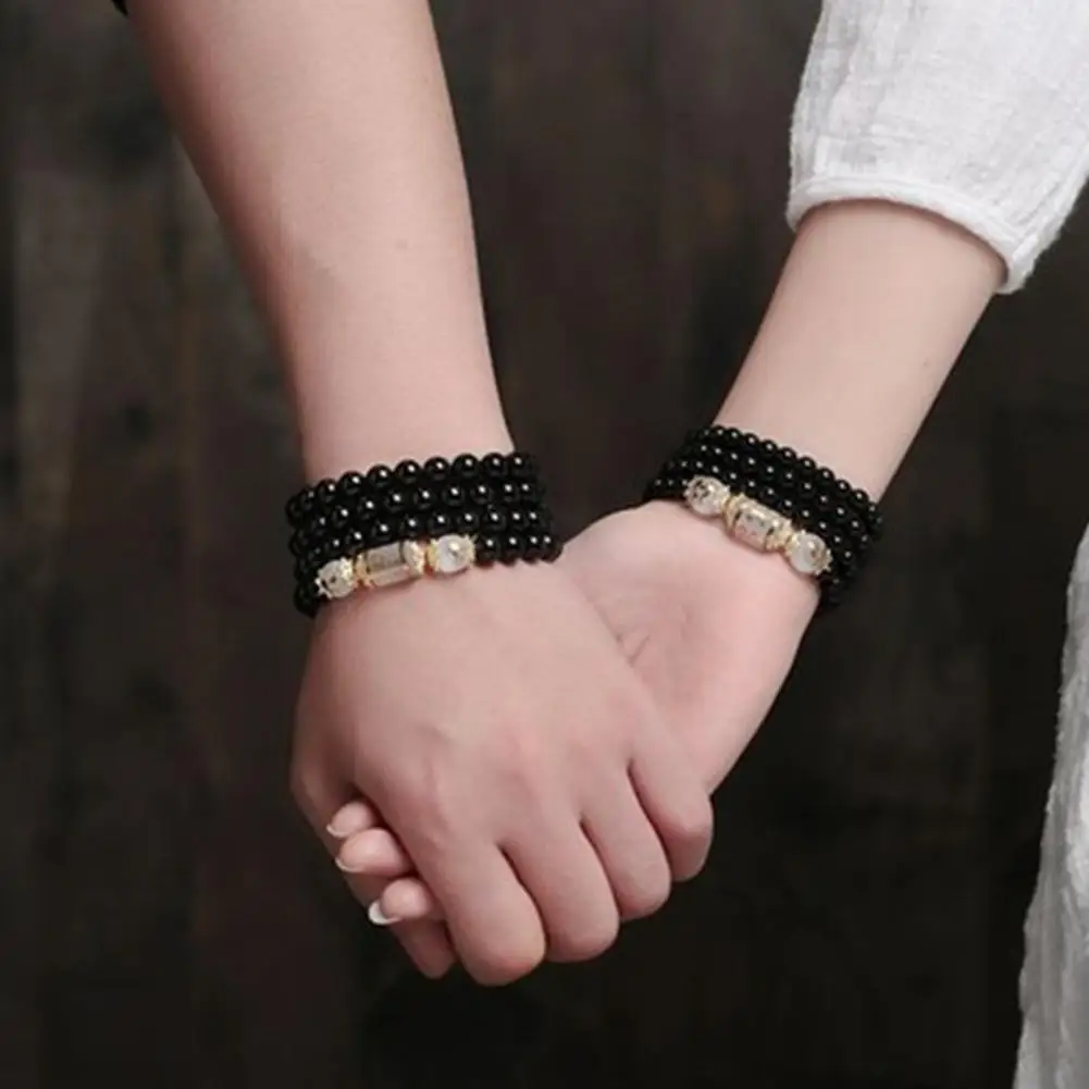 

Imitate Obsidian Zodiac Animal Bracelet Pendant Meditation Bead Wrist Handmade Bracelets Unisex Lovers' Gift Jewelry