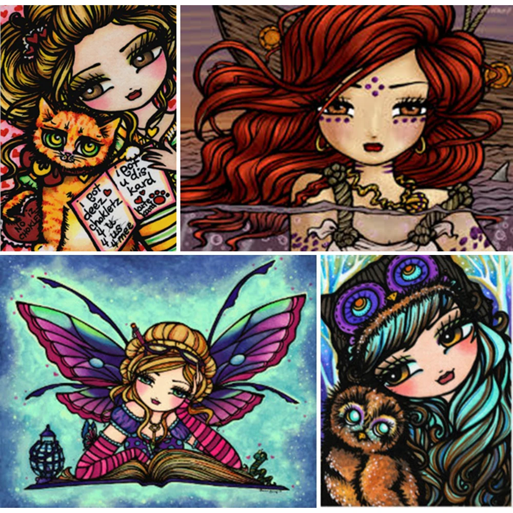 

5D diy Full diamond painting Cartoon Hannah Lynn cute girl Home Decoration Diamond Embroidery Mosaic Needlework Christmas Gift