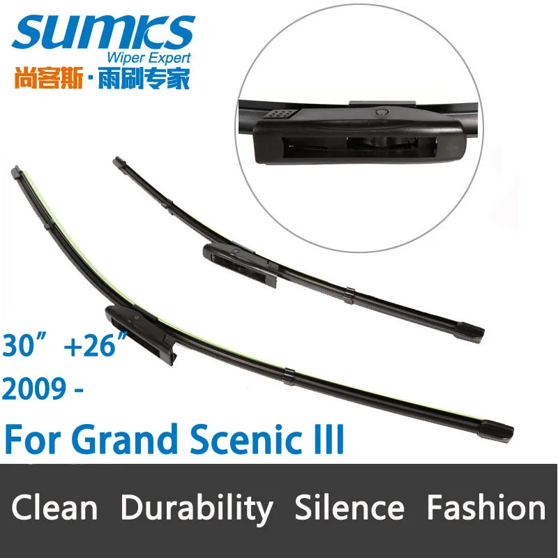 Wiper Blades for Renault Grand Scenic III ( from 2009 onwards ) Fit