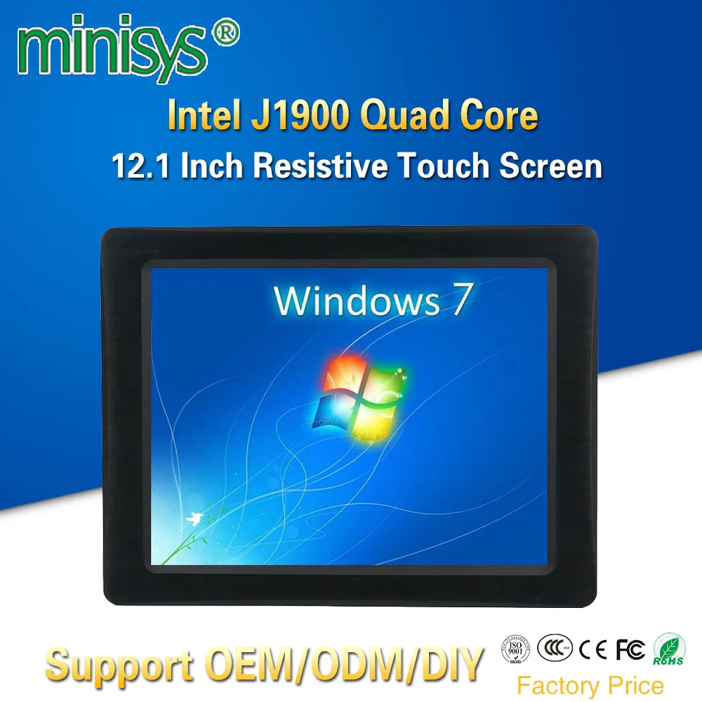  Minisys 12.1 Inch All-in-one Computer Intel J1900 CPU Embedded SIM Slot Resistive LCD Screen Touch 