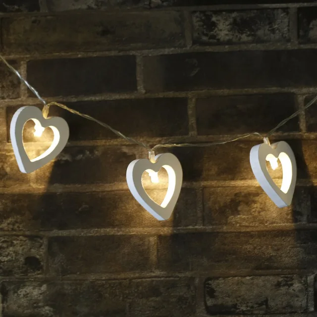 heart string lights battery operated