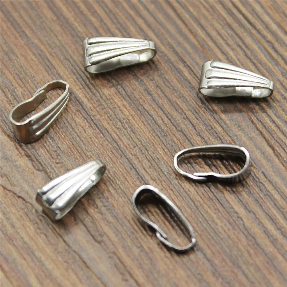 

9x4mm 6x3mm Stainless Steel Clasps Pinch Clips Bails Charm Melon Seeds Buckle Pendant Connectors