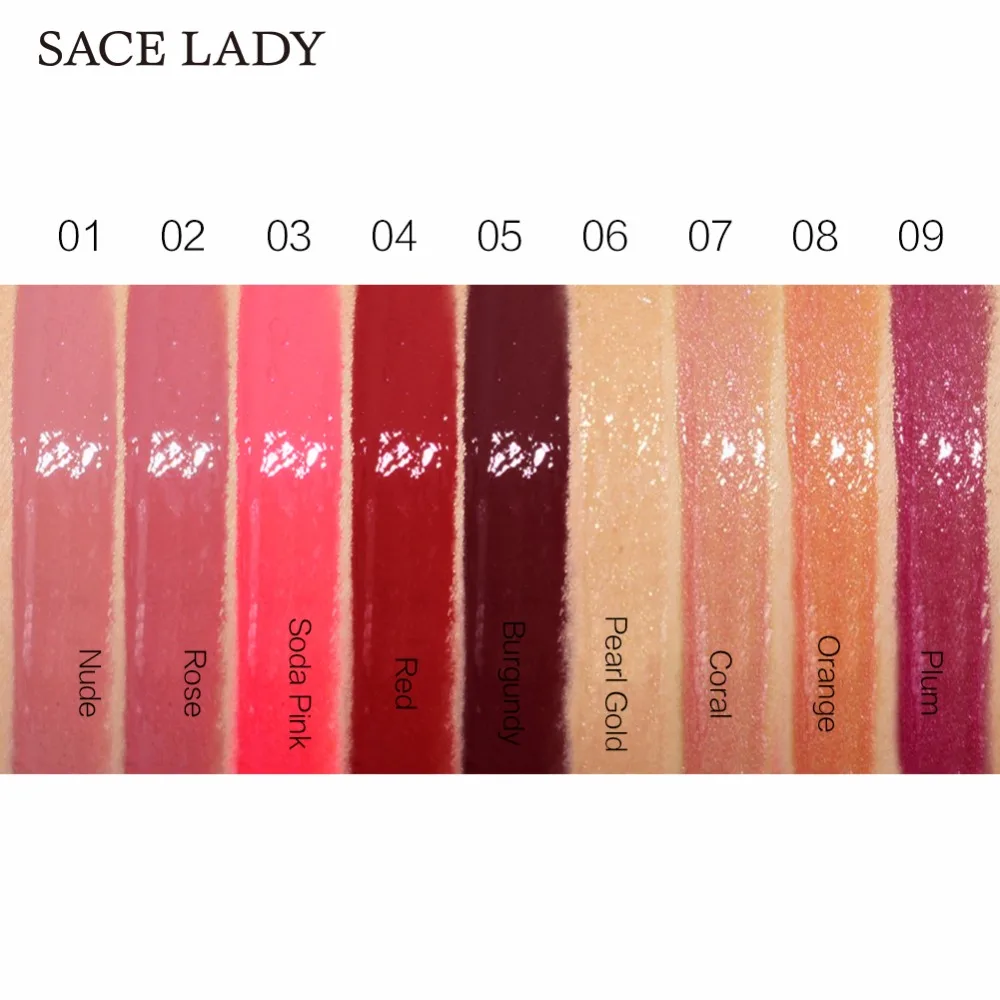 SACE LADY Full Lips зеркальный оттеночный блеск для губ телесный 9 цветов долговечный женский влажный блеск Губная Помада Жидкая глазурь для губ Макияж