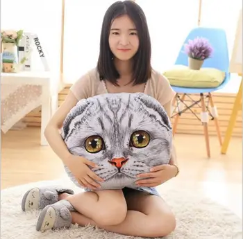 

40cm Cute gray cat kitten Simulation pillow filled plush toys doll gifts Christmas Plush Doll ,Christmas gift