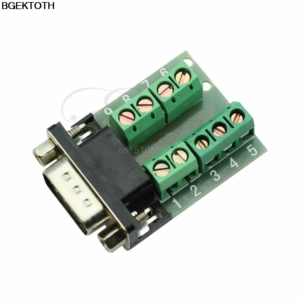 

1pc RS232 Serial to Terminal DB9 Male Adapter Connector Signals Terminal Module