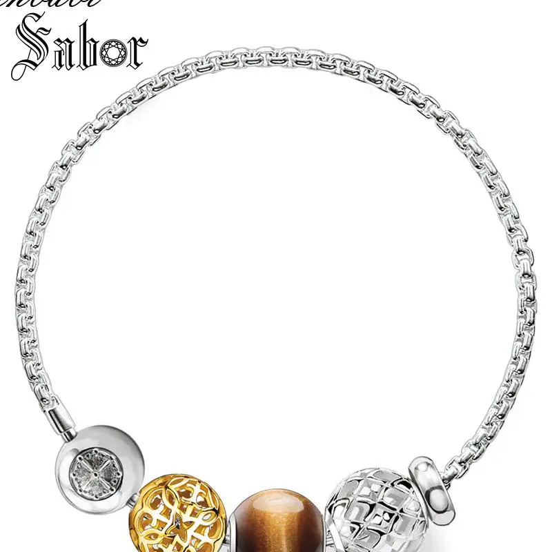 

thomas Bracelets Ornament Link Chain 925 Sterling Silver Fashion Jewelry For Women Men Beads Gift Karma Bracelet mens